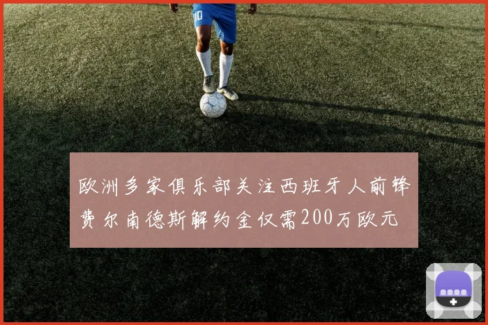 欧洲多家俱乐部关注西班牙人前锋费尔南德斯解约金仅需200万欧元